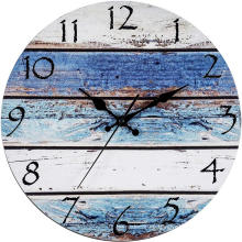 Rustic Beach Wall Clock Round